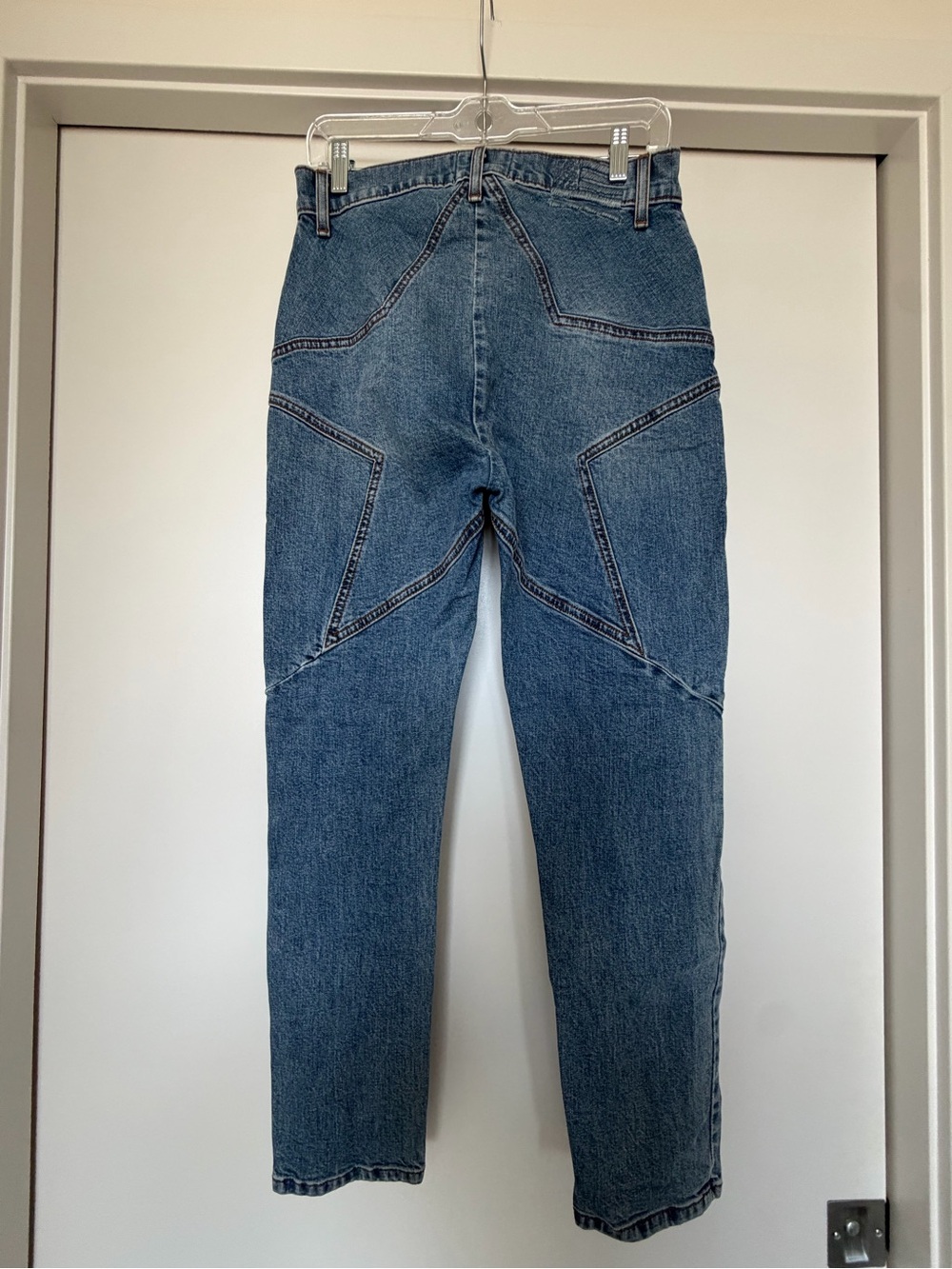 REVICE Women's Skinny Jeans in Medium Blue Wash - Unique Star Detail - Picture 2 of 3